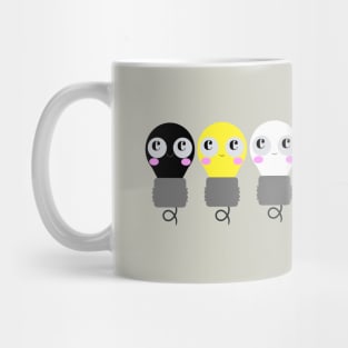 Nonbinary Light Bulbs LGBTQ Cute Quirky Pride Mug